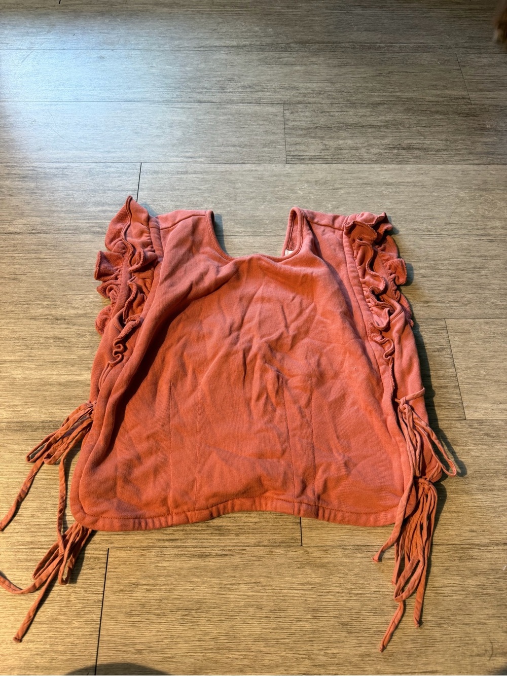 Anthropologie pink flutter-sleeve top